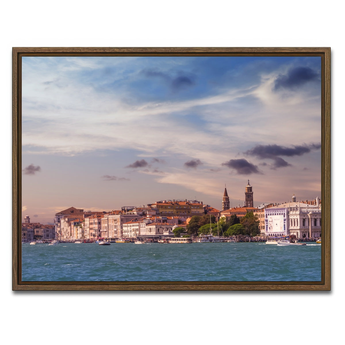 AUTO-MOCKUP WHITE | Venice Panorama | 1 Piece | Walnut Framed Canvas | group=4x3