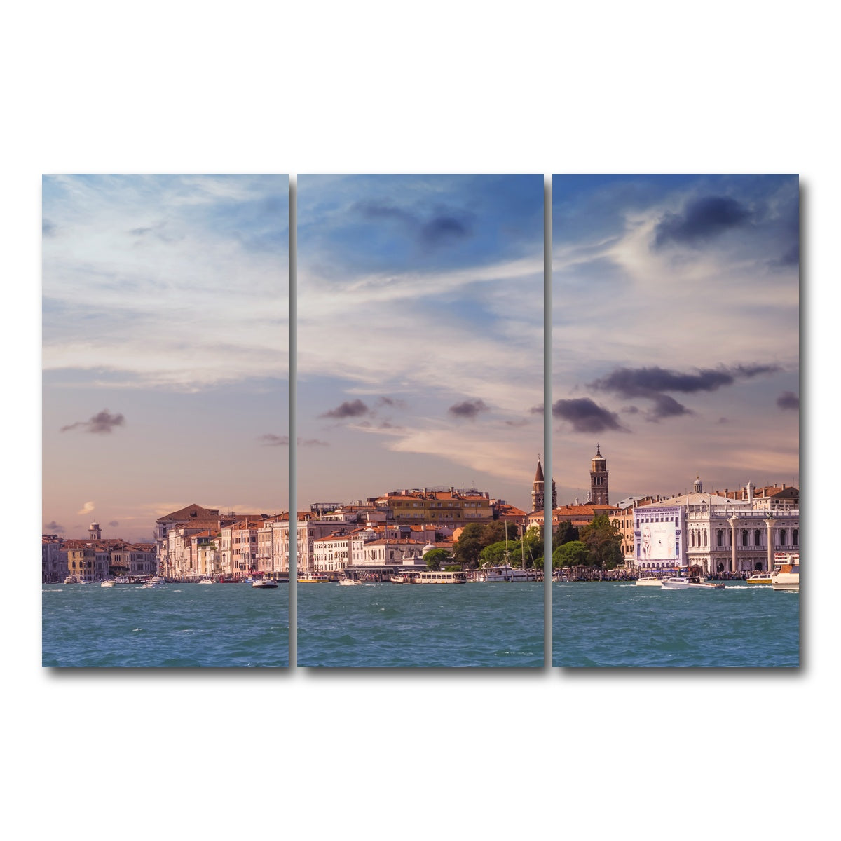 AUTO-MOCKUP WHITE | Venice Panorama | 3 Piece | Gallery Wrap Canvas | group=12x24
