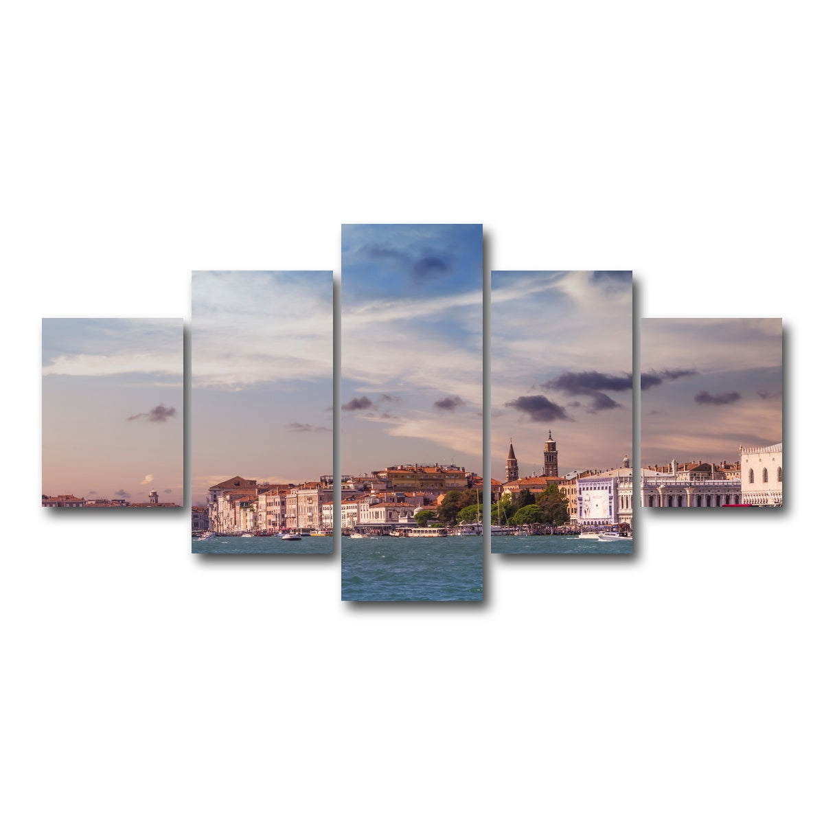 AUTO-MOCKUP WHITE | Venice Panorama | 5 Piece | Gallery Wrap Canvas | group=5_short