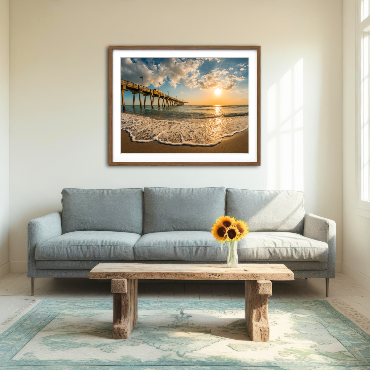 AUTO-MOCKUP ROOM | Venice Pier Sunset Wall Art