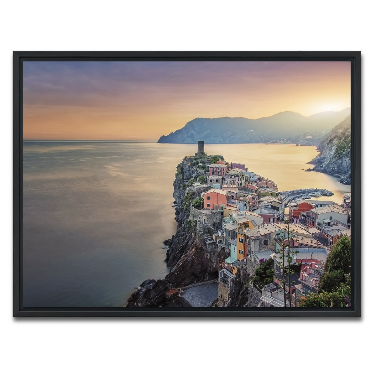 AUTO-MOCKUP WHITE | Vernazza Sunset | 1 Piece | Black Framed Canvas | group=4x3