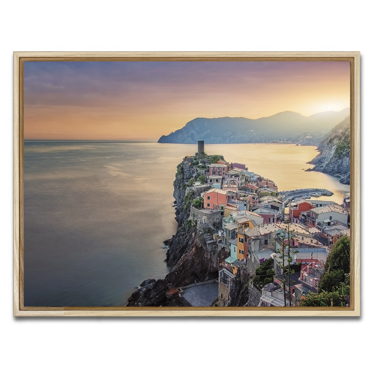 AUTO-MOCKUP WHITE | Vernazza Sunset | 1 Piece | Natural Framed Canvas | group=4x3