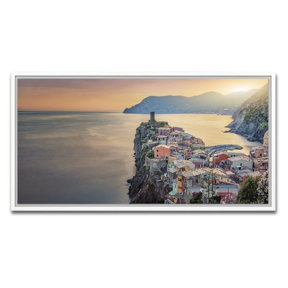 AUTO-MOCKUP WHITE | Vernazza Sunset | 1 Piece | White Framed Canvas | group=2x1