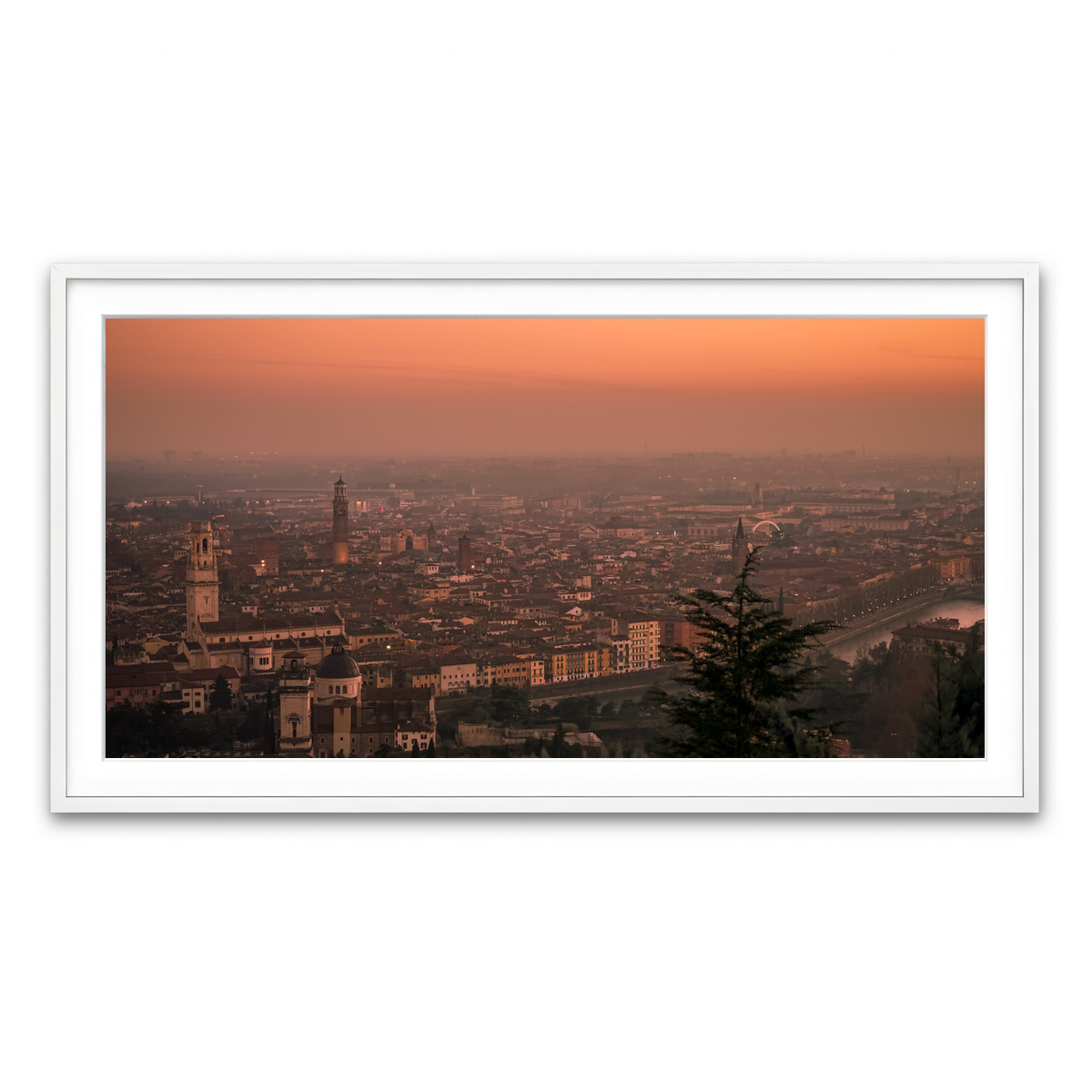 Framed Print 2x1 White