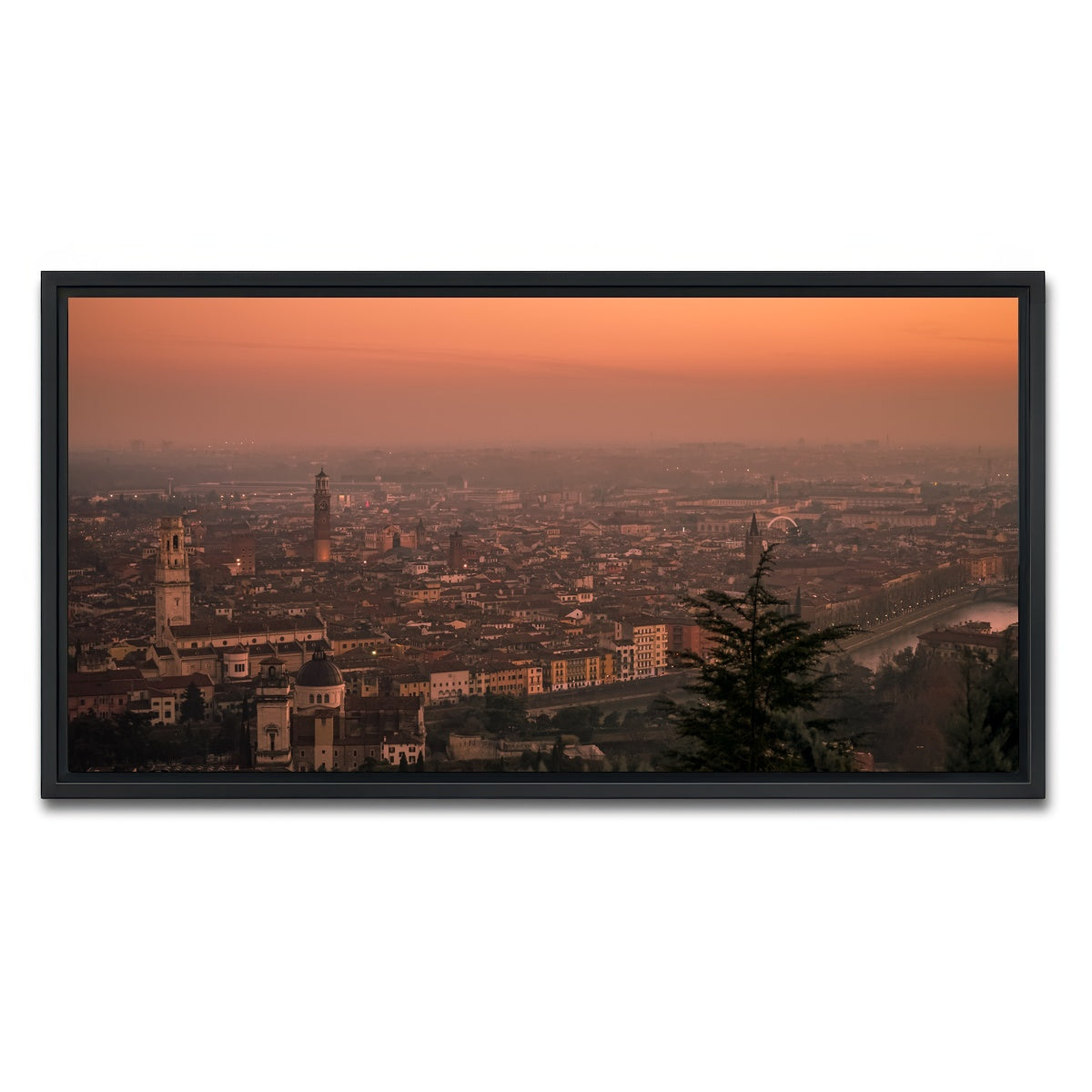 AUTO-MOCKUP WHITE | Verona Sunset | 1 Piece | Black Framed Canvas | group=2x1
