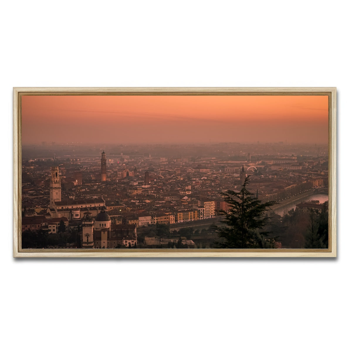 AUTO-MOCKUP WHITE | Verona Sunset | 1 Piece | Natural Framed Canvas | group=2x1