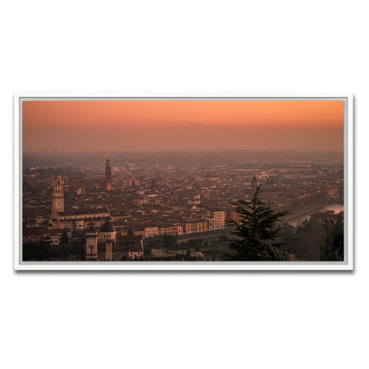 AUTO-MOCKUP WHITE | Verona Sunset | 1 Piece | White Framed Canvas | group=2x1