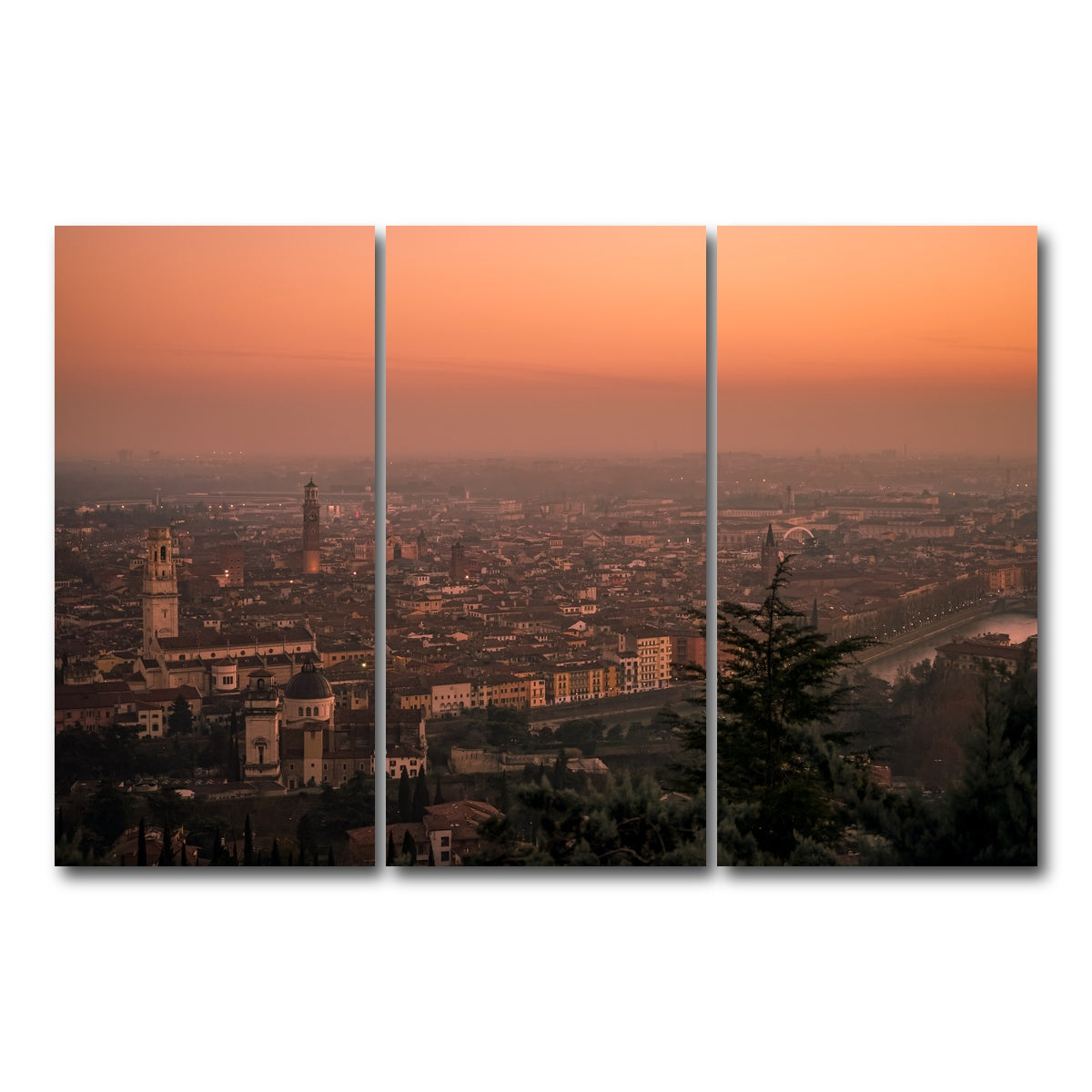 AUTO-MOCKUP WHITE | Verona Sunset | 3 Piece | Gallery Wrap Canvas | group=12x24