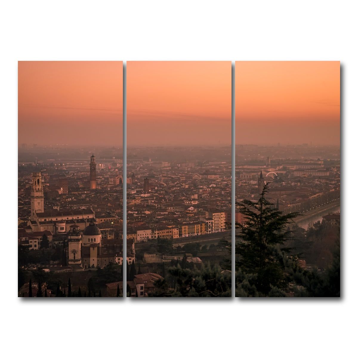 AUTO-MOCKUP WHITE | Verona Sunset | 3 Piece | Gallery Wrap Canvas | group=8x18