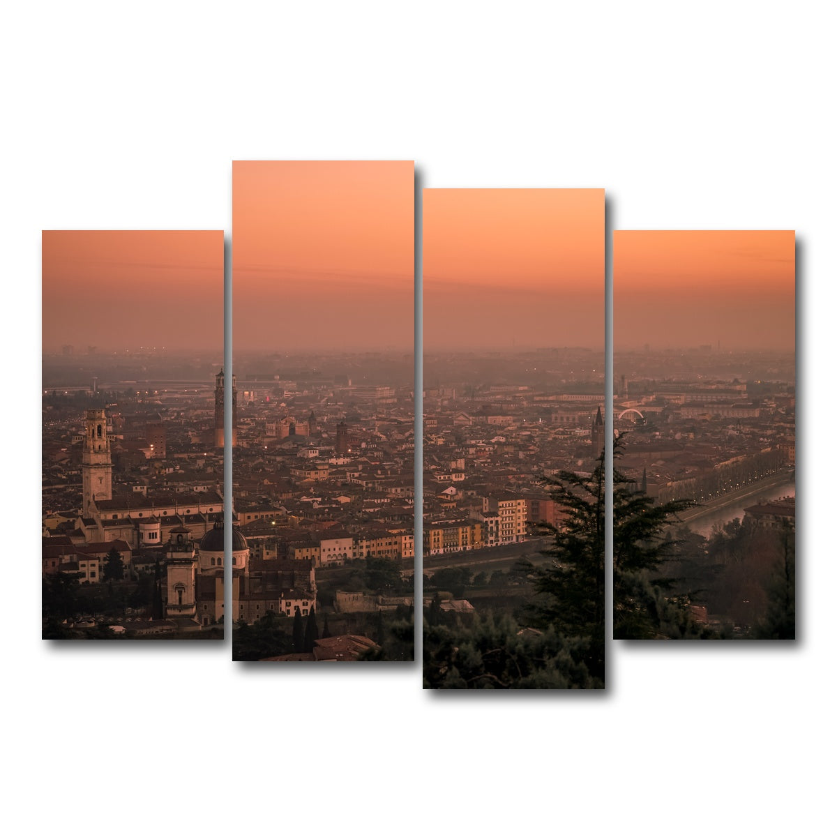 AUTO-MOCKUP WHITE | Verona Sunset | 4 Piece | Gallery Wrap Canvas | group=4_normal