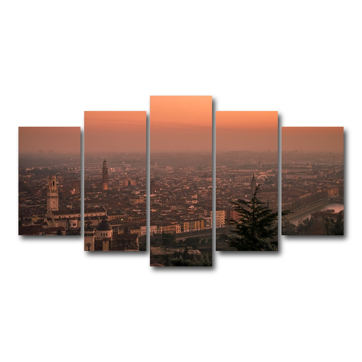 AUTO-MOCKUP WHITE | Verona Sunset | 5 Piece | Gallery Wrap Canvas | group=5_normal