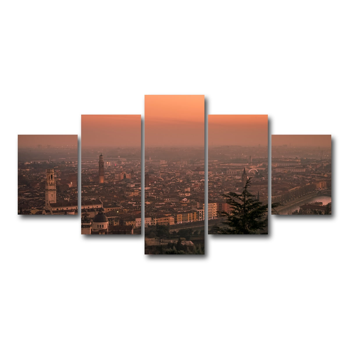 AUTO-MOCKUP WHITE | Verona Sunset | 5 Piece | Gallery Wrap Canvas | group=5_short