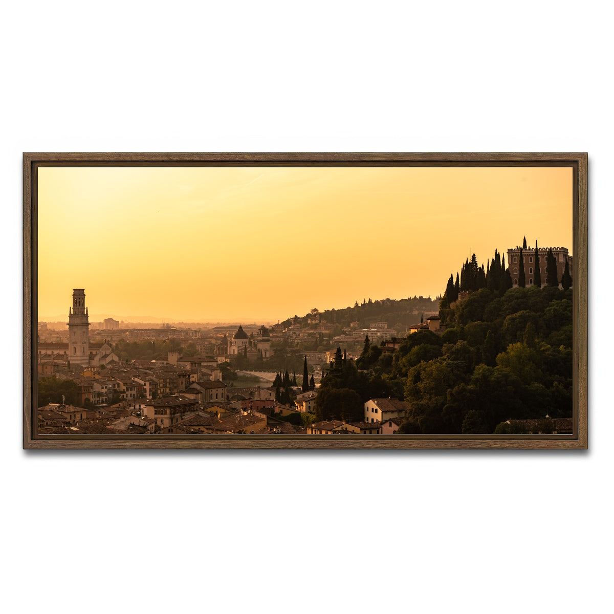 AUTO-MOCKUP WHITE | Verona panorama | 1 Piece | Walnut Framed Canvas | group=2x1