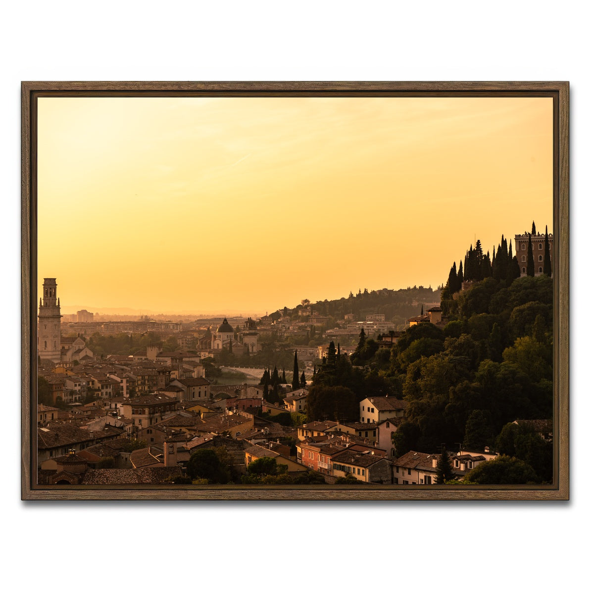 AUTO-MOCKUP WHITE | Verona panorama | 1 Piece | Walnut Framed Canvas | group=4x3