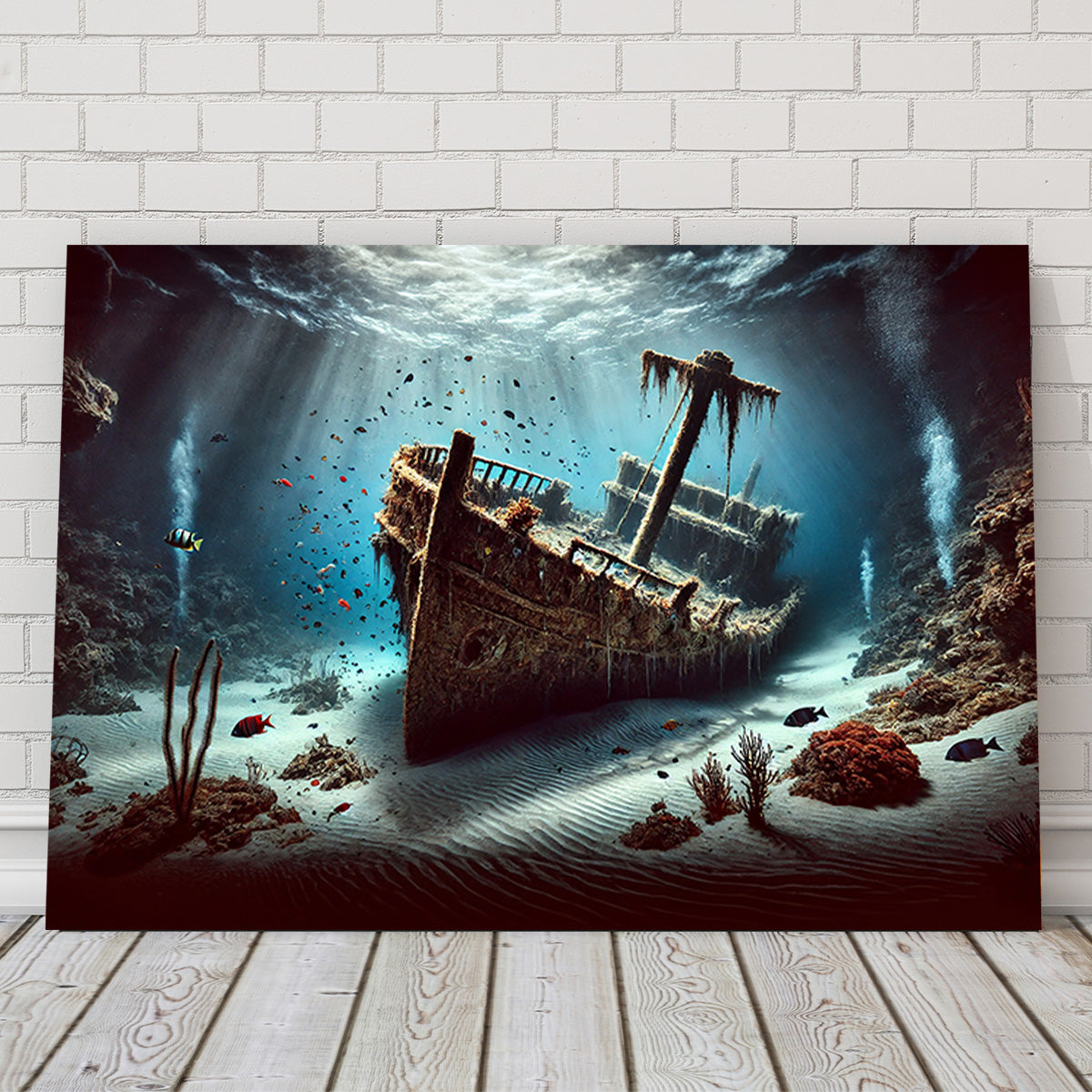 Shipwreck on Ocean Floor