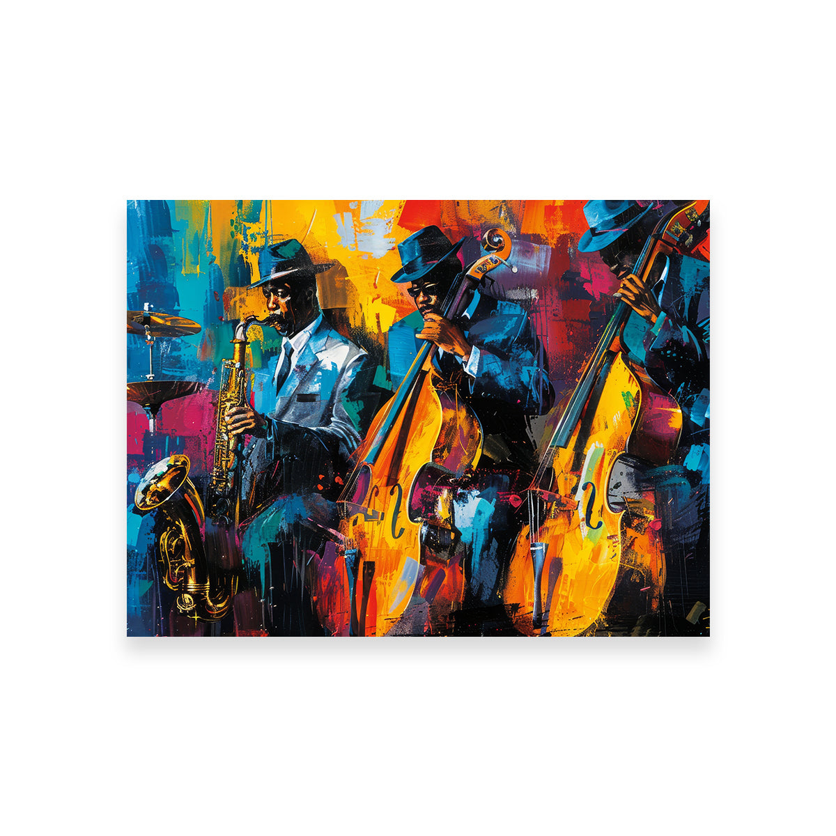 Vibrant Jazz Band Wall Art