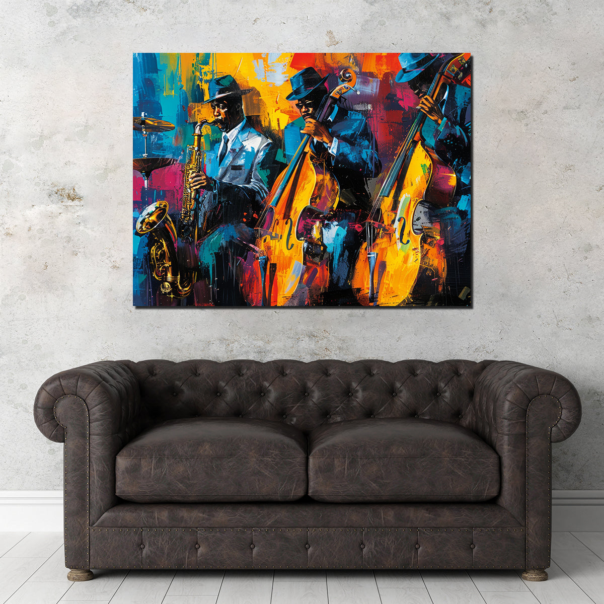 Vibrant Jazz Band Wall Art