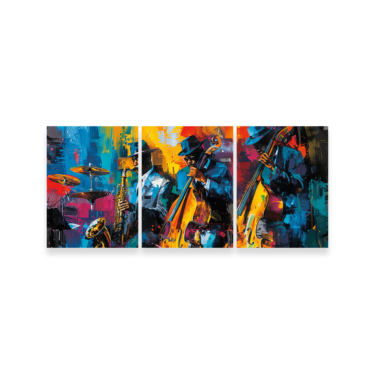 Vibrant Jazz Band Wall Art