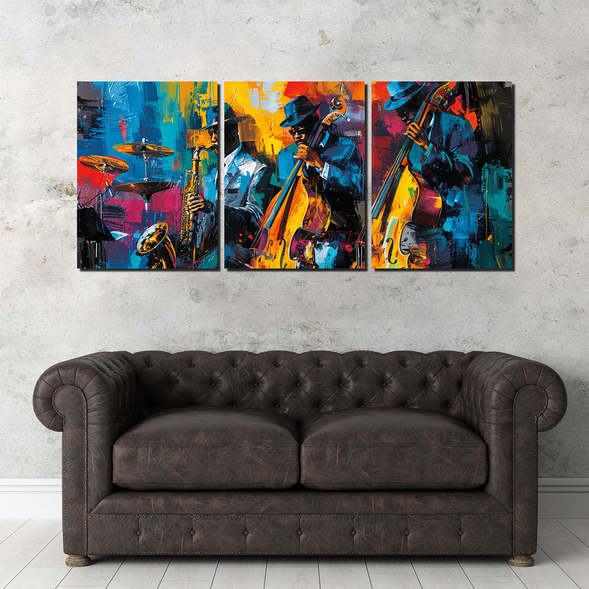 Vibrant Jazz Band Wall Art