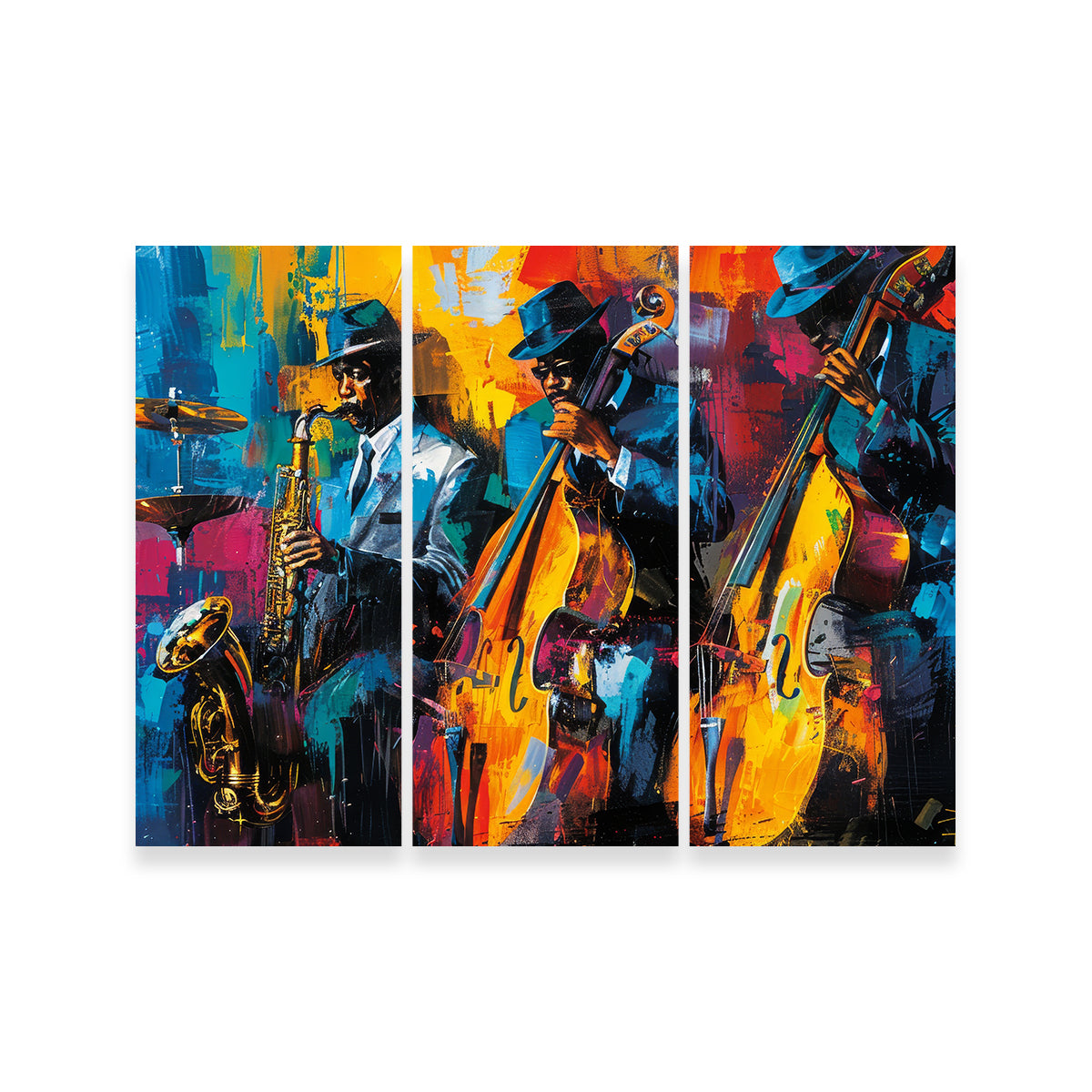Vibrant Jazz Band Wall Art
