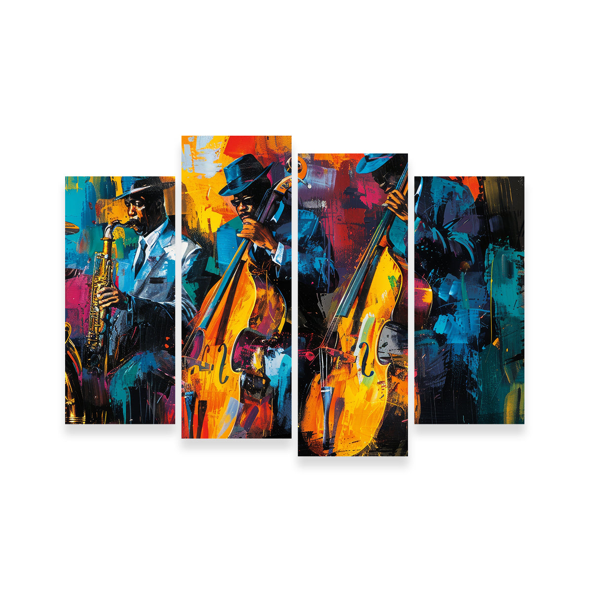 Vibrant Jazz Band Wall Art
