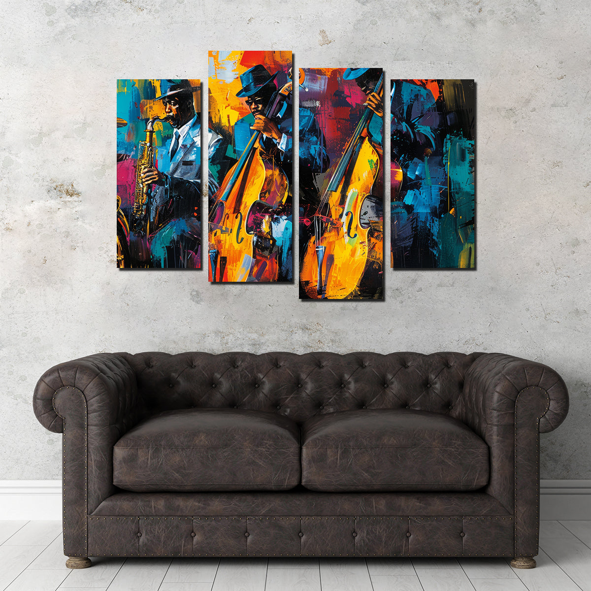 Vibrant Jazz Band Wall Art
