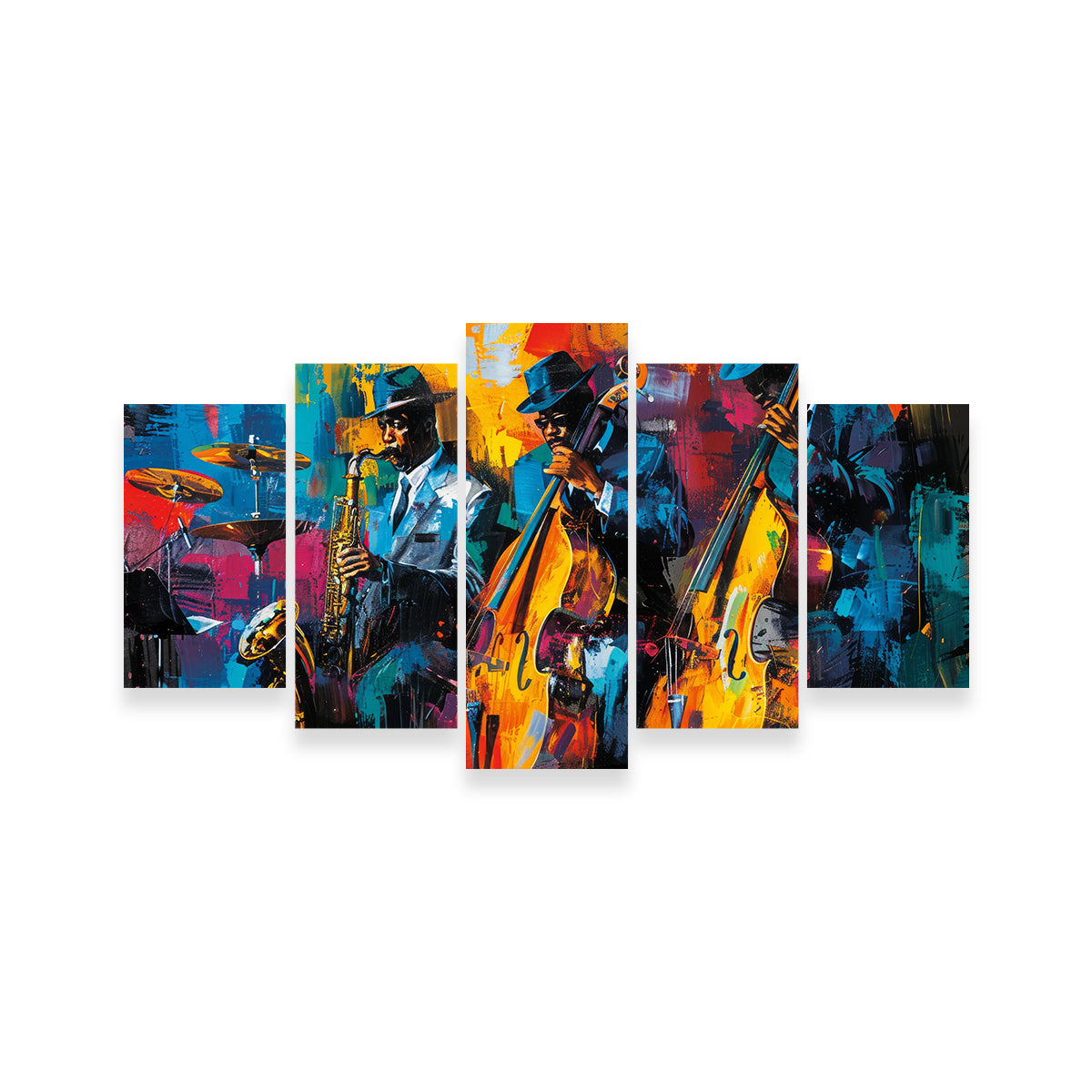Vibrant Jazz Band Wall Art