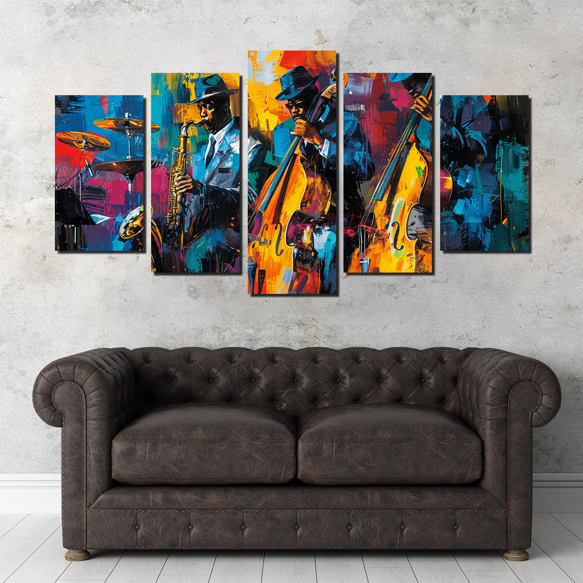 Vibrant Jazz Band Wall Art