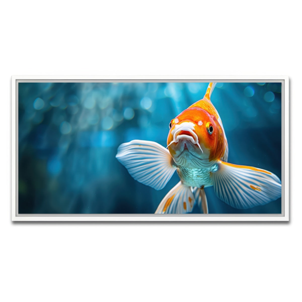 AUTO-MOCKUP WHITE | Vibrant Golden Koi | 1 Piece | White Framed Canvas | group=2x1
