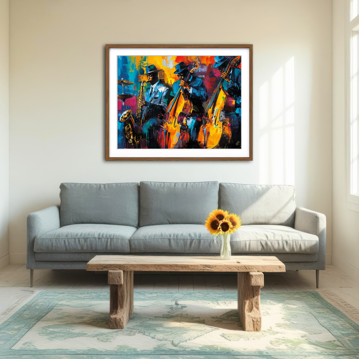 AUTO-MOCKUP ROOM | Vibrant Jazz Band Wall Art