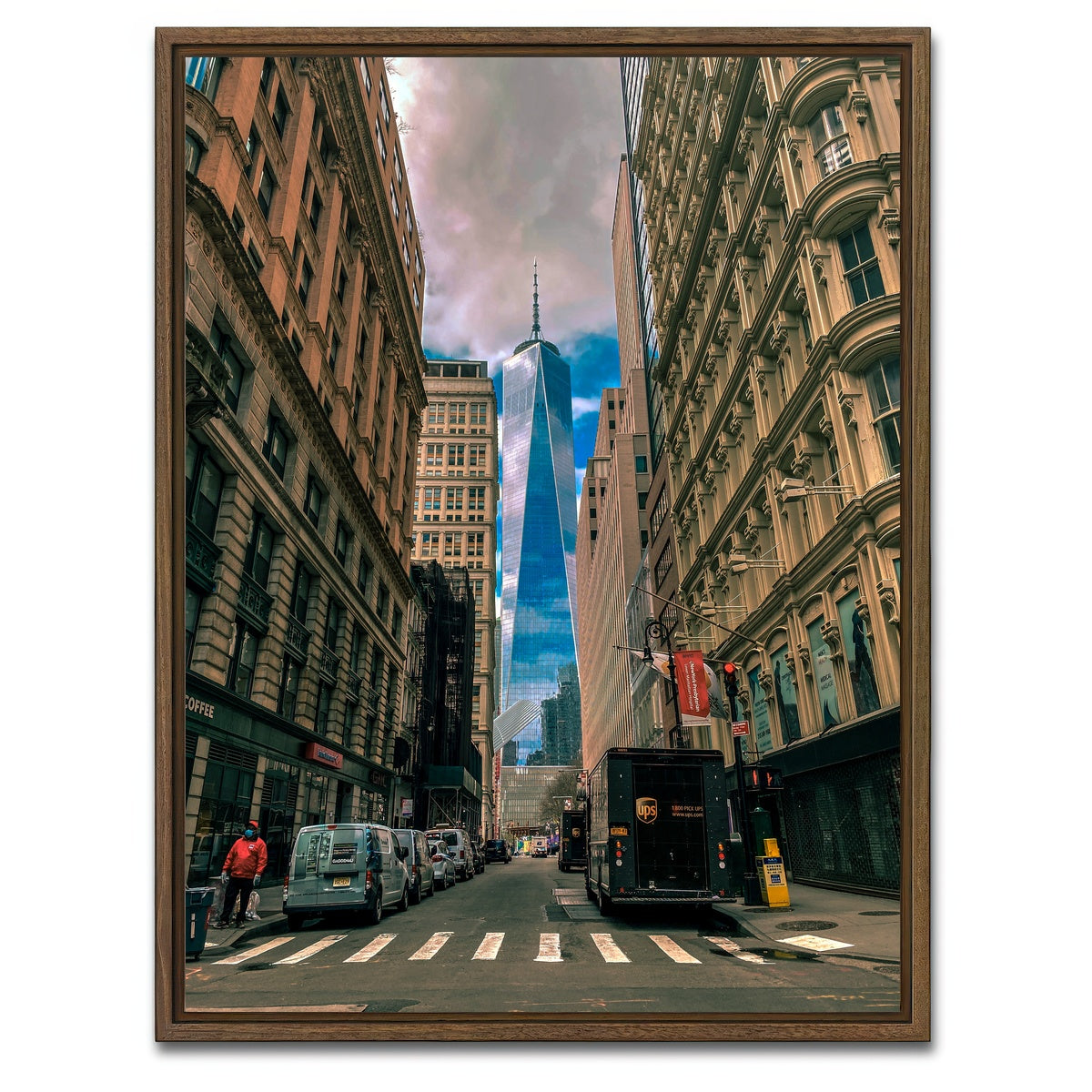 AUTO-MOCKUP WHITE | View of the World Trade Center | 1 Piece | Walnut Framed Canvas | group=3x4