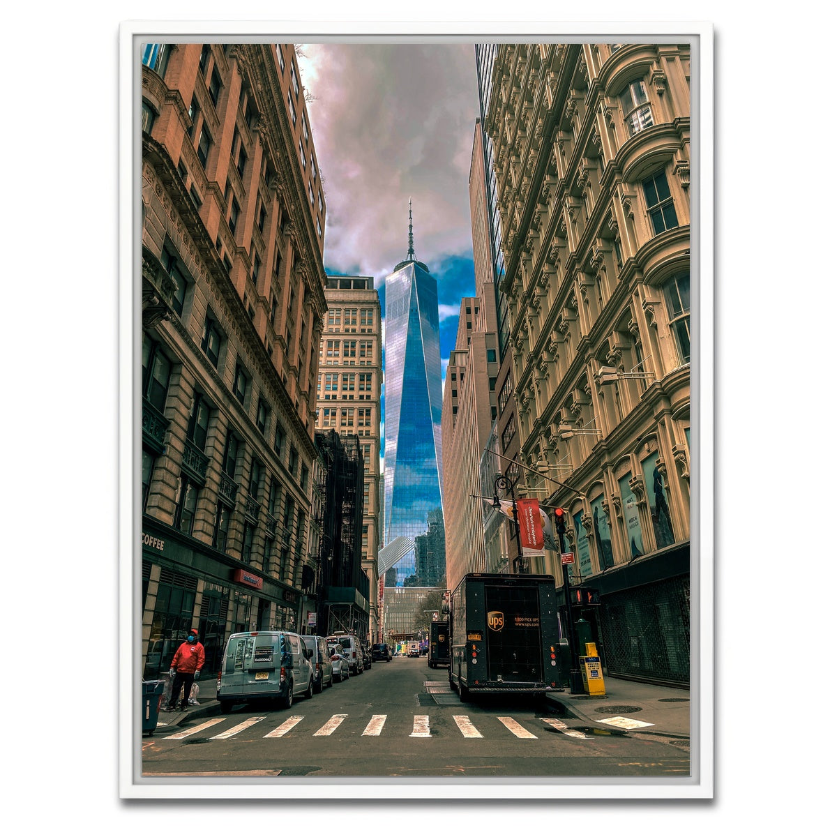 AUTO-MOCKUP WHITE | View of the World Trade Center | 1 Piece | White Framed Canvas | group=3x4