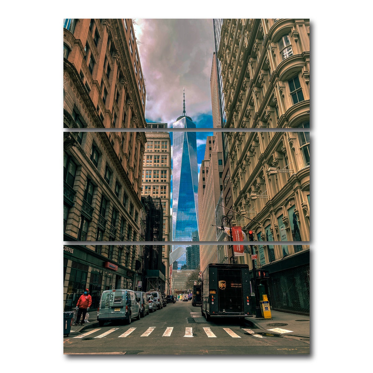 AUTO-MOCKUP WHITE | View of the World Trade Center | 3 Piece | Gallery Wrap Canvas | group=8x18_stacked