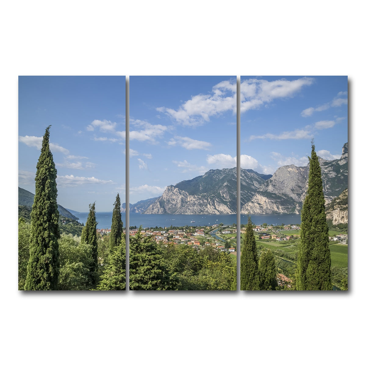 AUTO-MOCKUP WHITE | View to Lake Garda | 3 Piece | Gallery Wrap Canvas | group=12x24