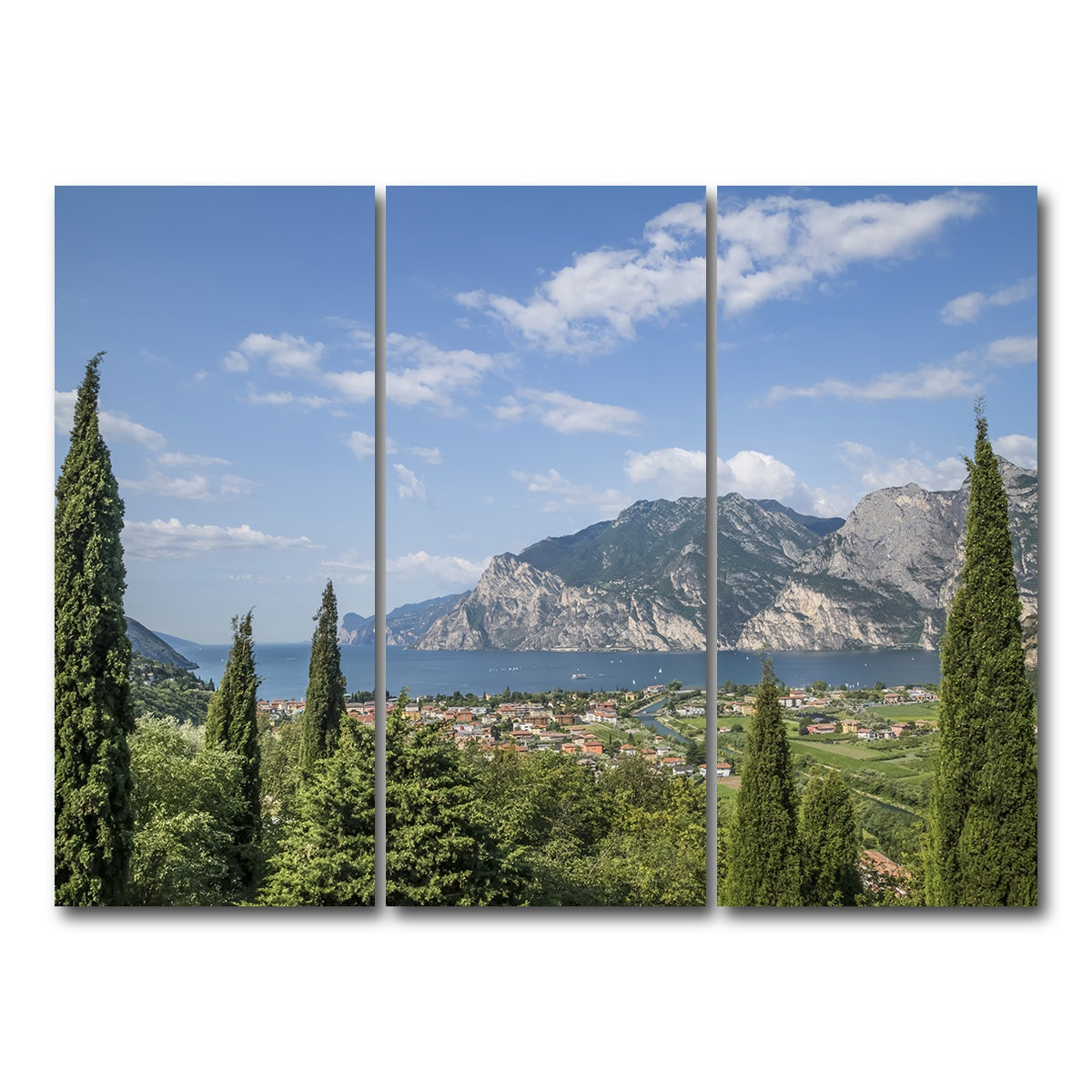 AUTO-MOCKUP WHITE | View to Lake Garda | 3 Piece | Gallery Wrap Canvas | group=8x18