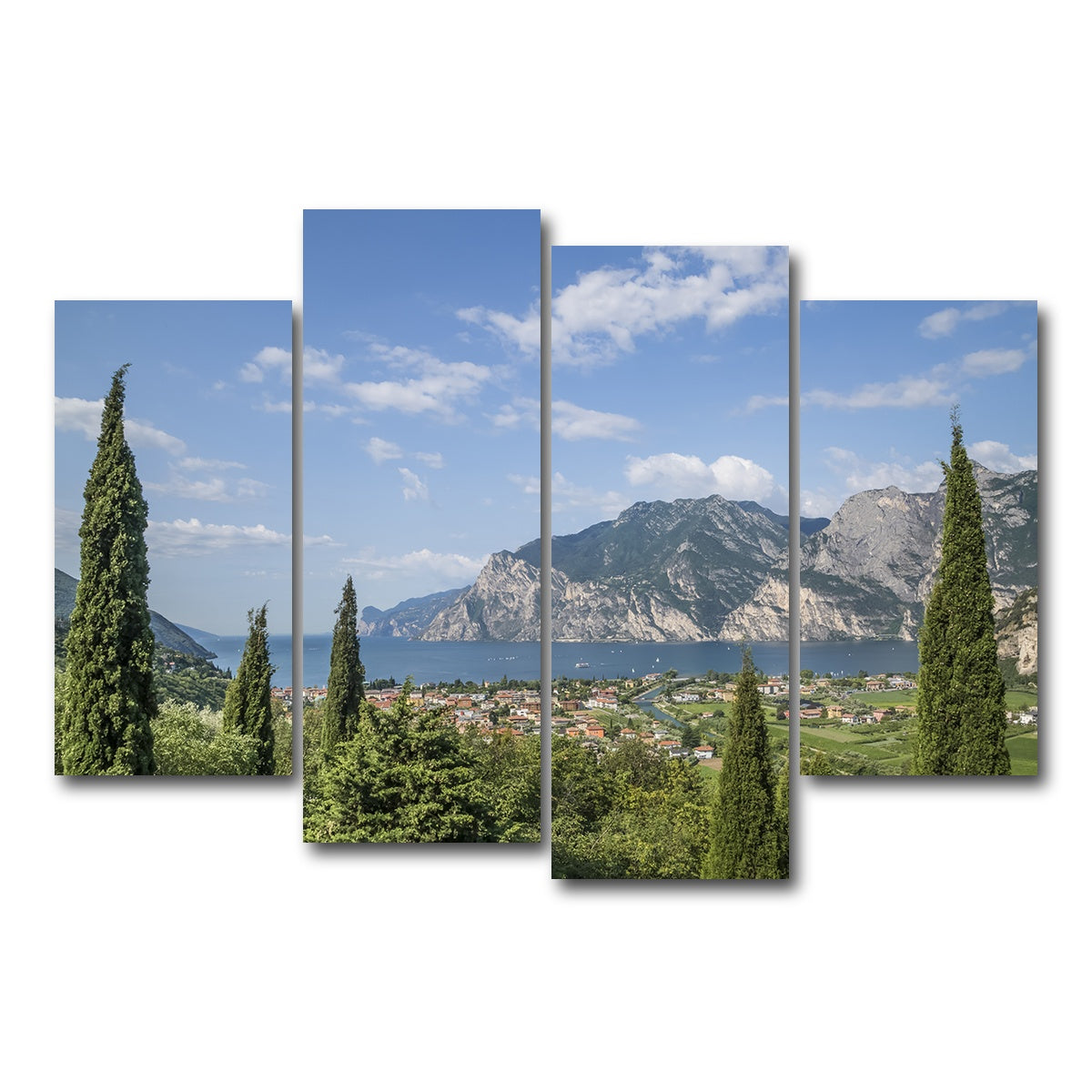 AUTO-MOCKUP WHITE | View to Lake Garda | 4 Piece | Gallery Wrap Canvas | group=4_short