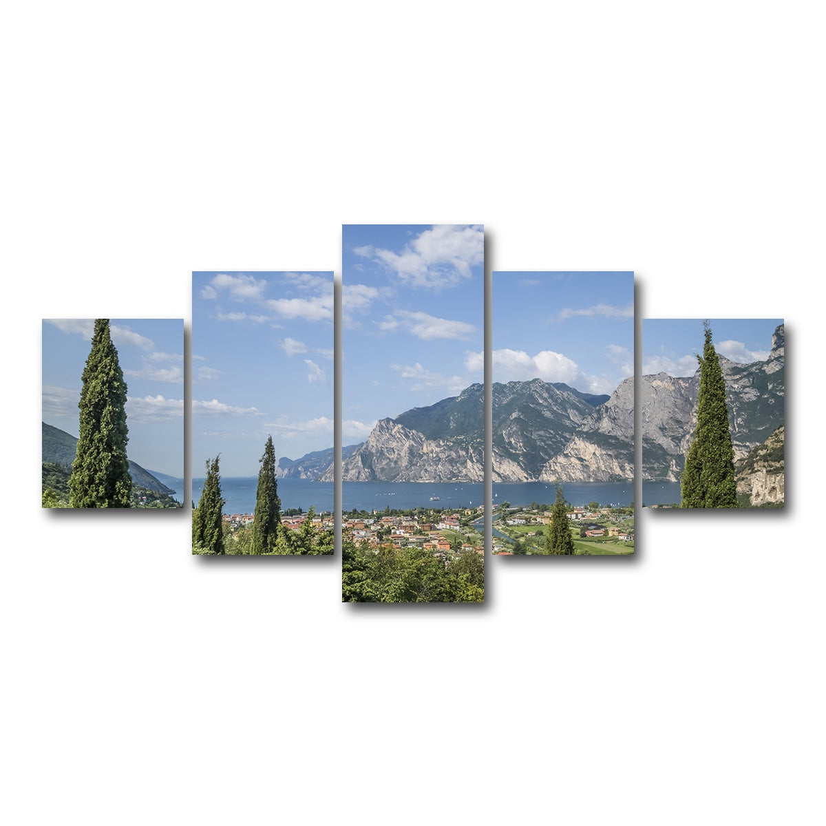 AUTO-MOCKUP WHITE | View to Lake Garda | 5 Piece | Gallery Wrap Canvas | group=5_short