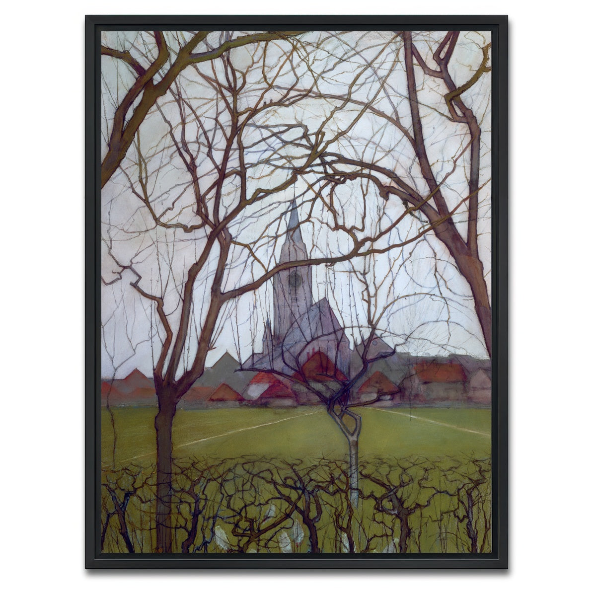 AUTO-MOCKUP WHITE | Village Church | 1 Piece | Black Framed Canvas | group=3x4