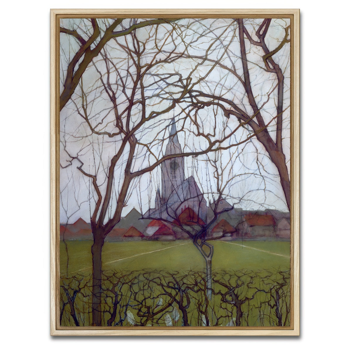 AUTO-MOCKUP WHITE | Village Church | 1 Piece | Natural Framed Canvas | group=3x4