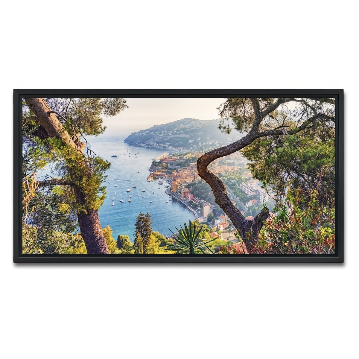 AUTO-MOCKUP WHITE | Villefranche Coastline | 1 Piece | Black Framed Canvas | group=2x1