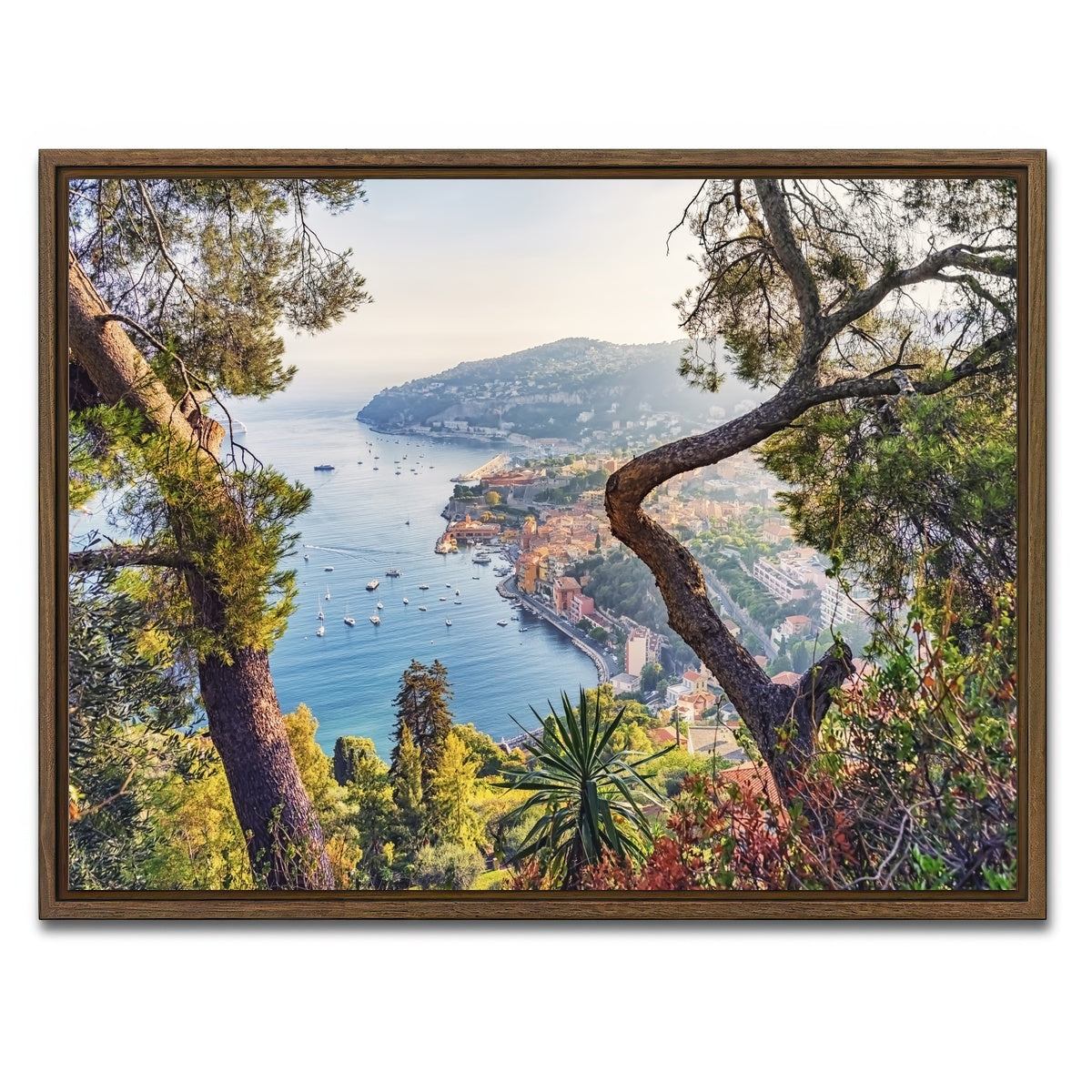 AUTO-MOCKUP WHITE | Villefranche Coastline | 1 Piece | Walnut Framed Canvas | group=4x3