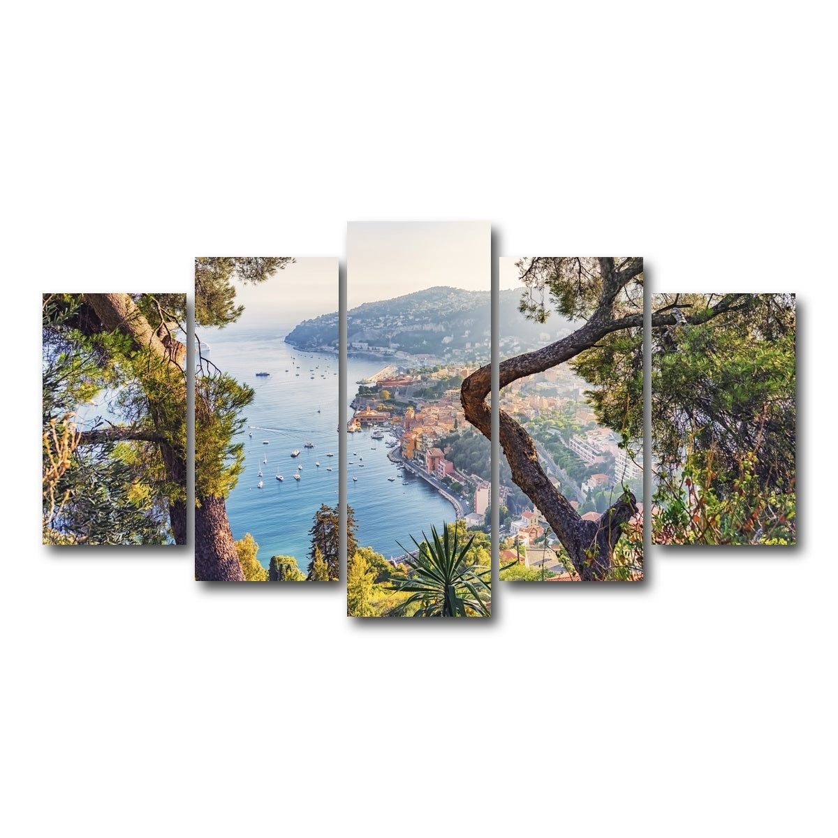 AUTO-MOCKUP WHITE | Villefranche Coastline | 5 Piece | Gallery Wrap Canvas | group=5_normal