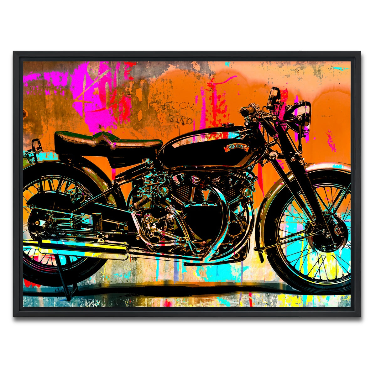 AUTO-MOCKUP WHITE | Vincent Black Shadow | 1 Piece | Black Framed Canvas | group=4x3
