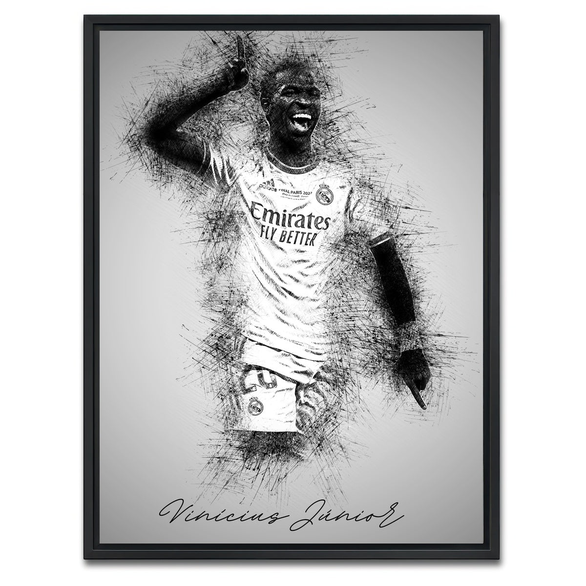 AUTO-MOCKUP WHITE | Vinicius Junior | 1 Piece | Black Framed Canvas | group=3x4