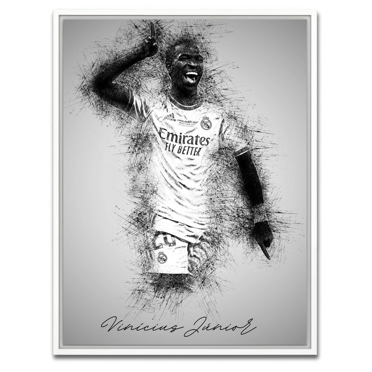 AUTO-MOCKUP WHITE | Vinicius Junior | 1 Piece | White Framed Canvas | group=3x4