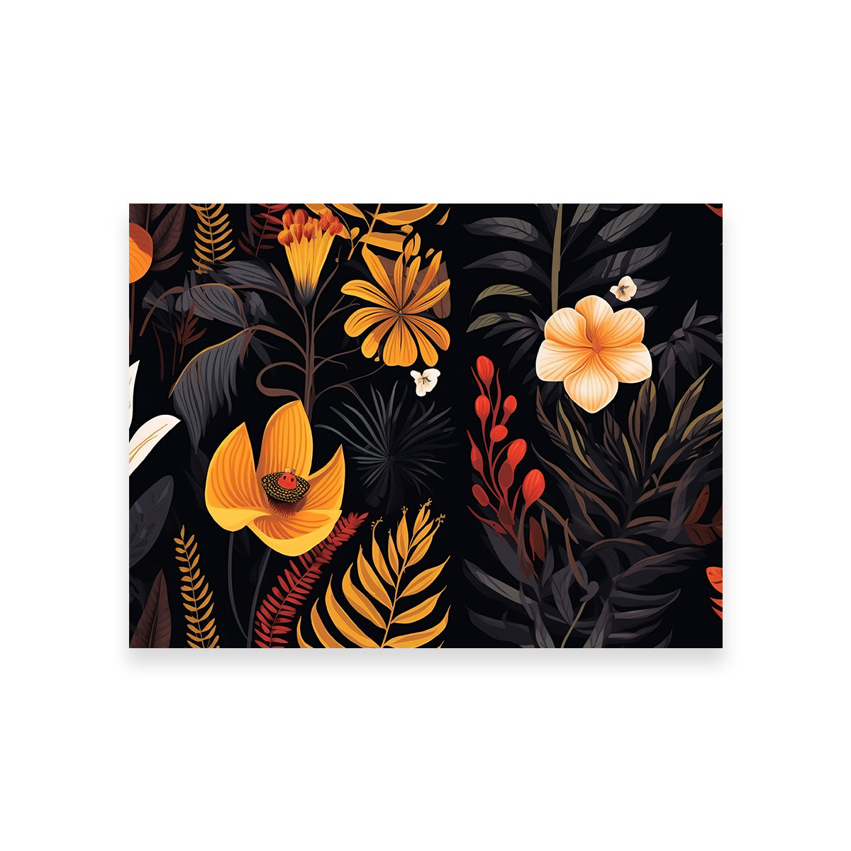 Vintage Flowers and leaves Wall Art