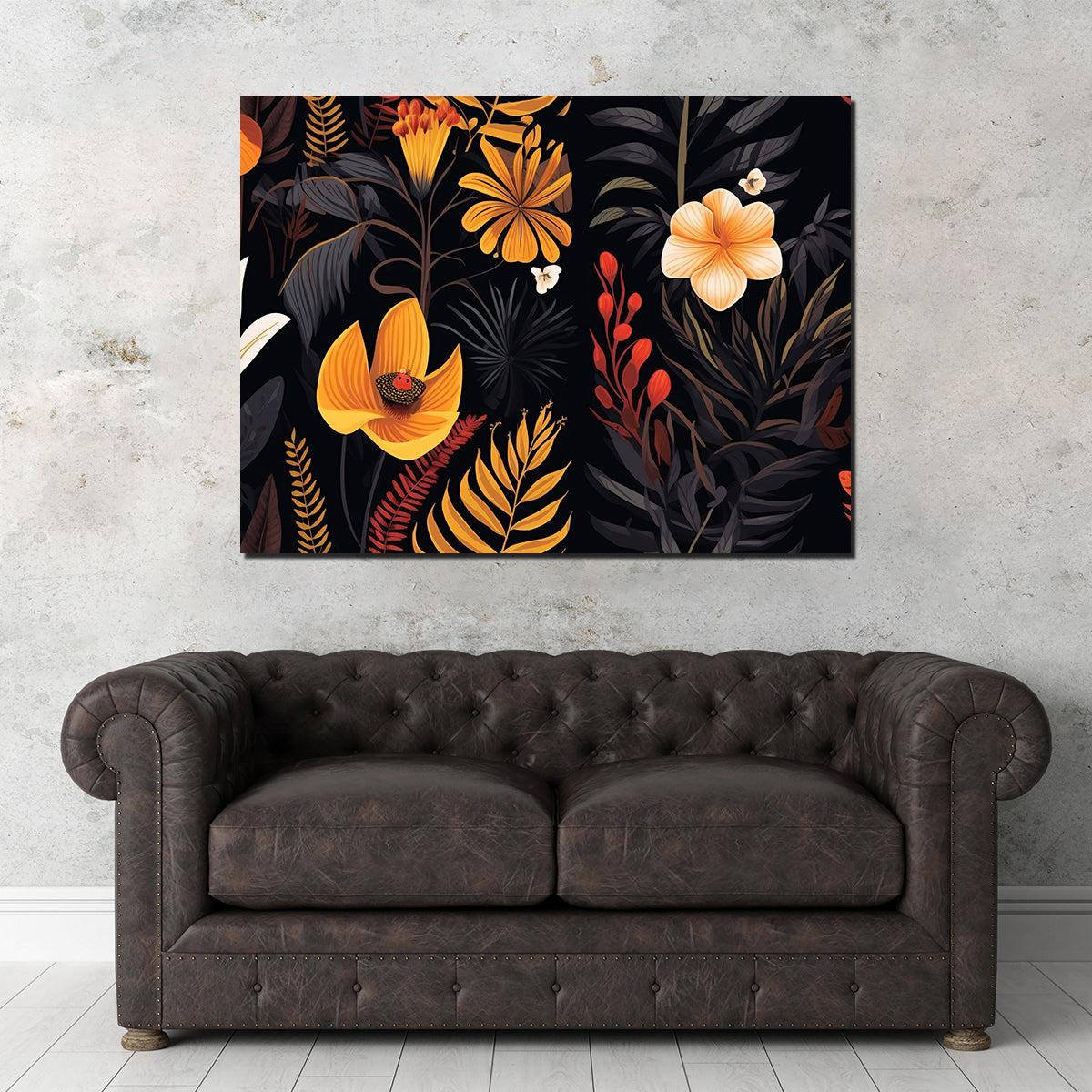 Vintage Flowers and leaves Wall Art