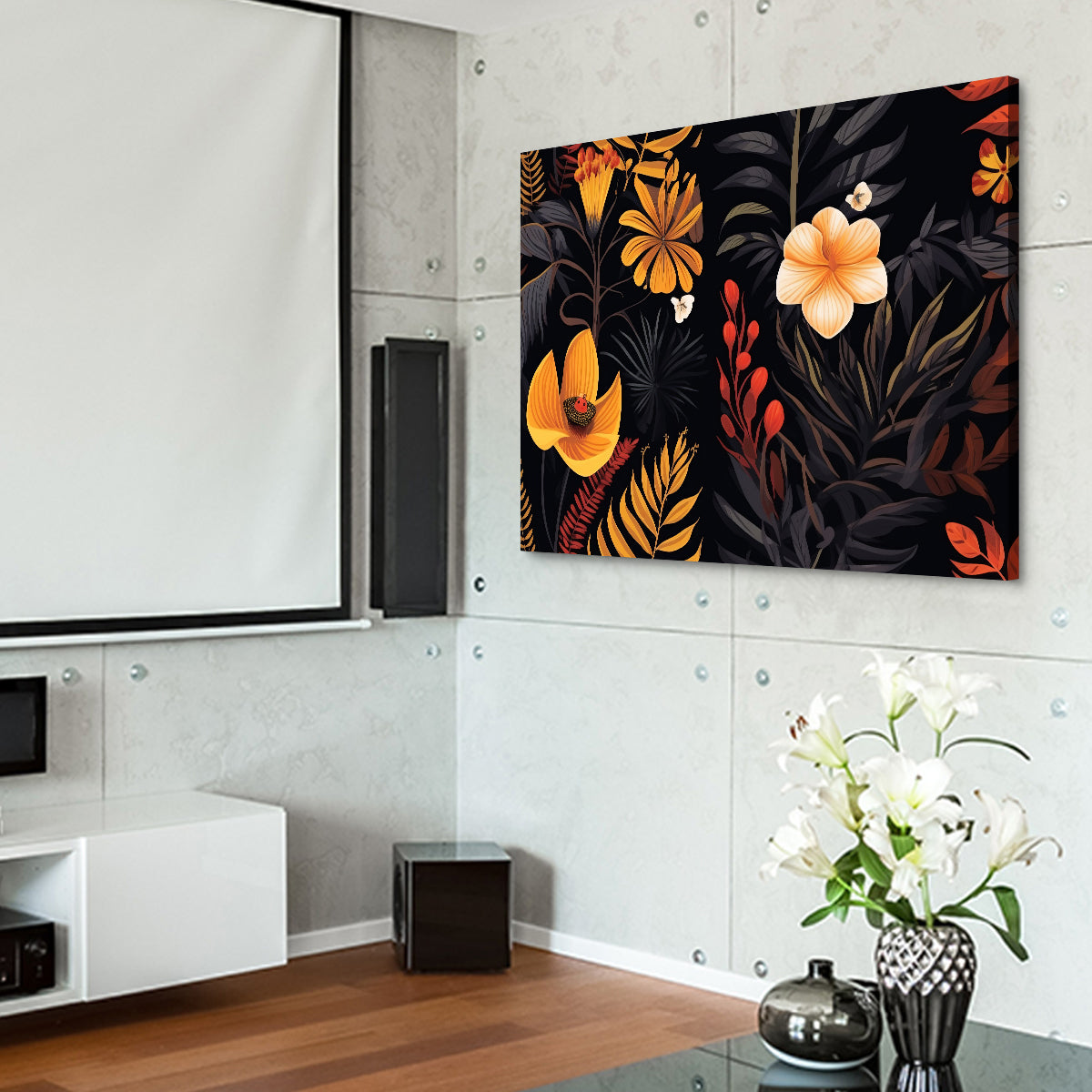 Vintage Flowers and leaves Wall Art