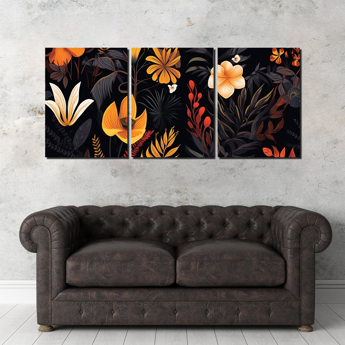 Vintage Flowers and leaves Wall Art