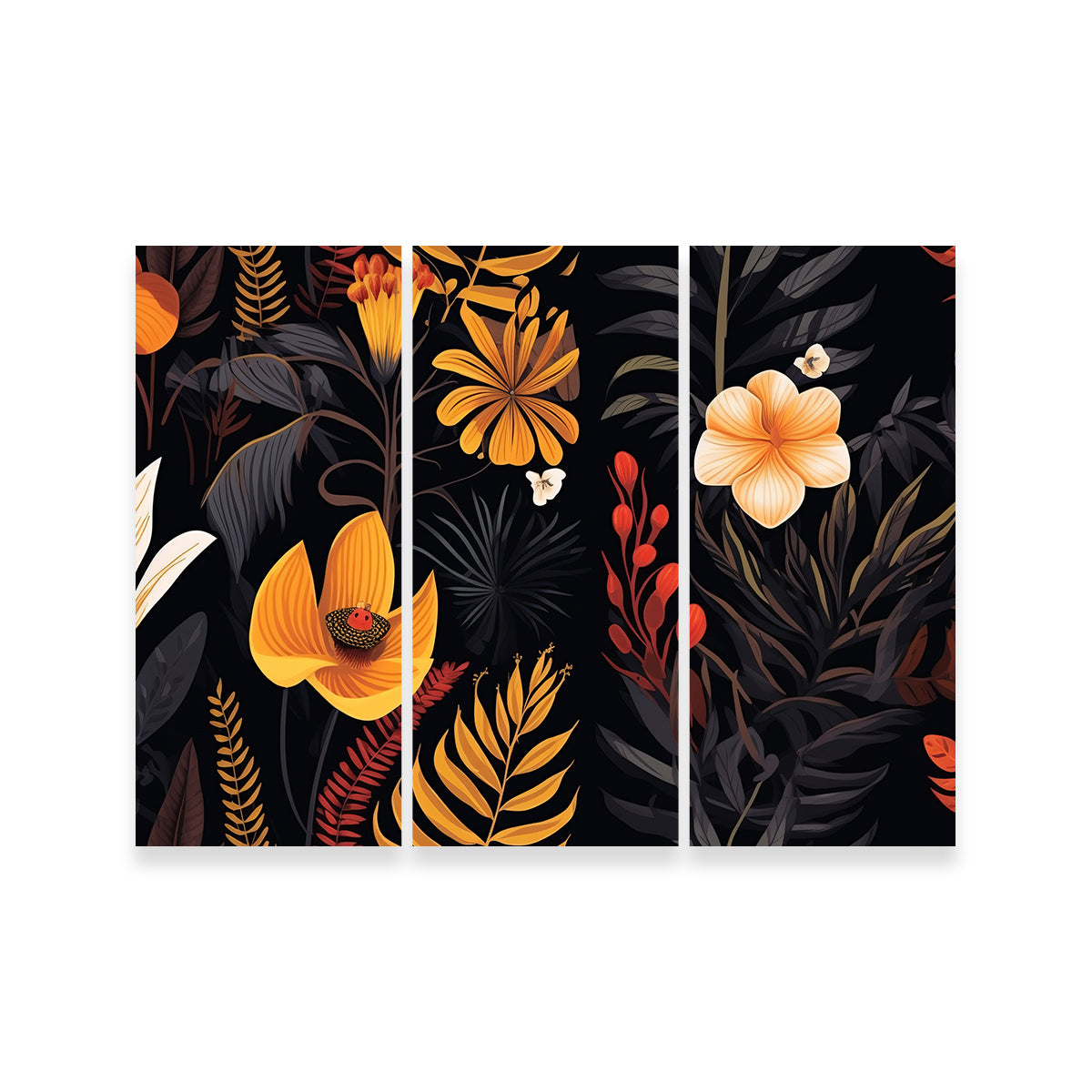 Vintage Flowers and leaves Wall Art